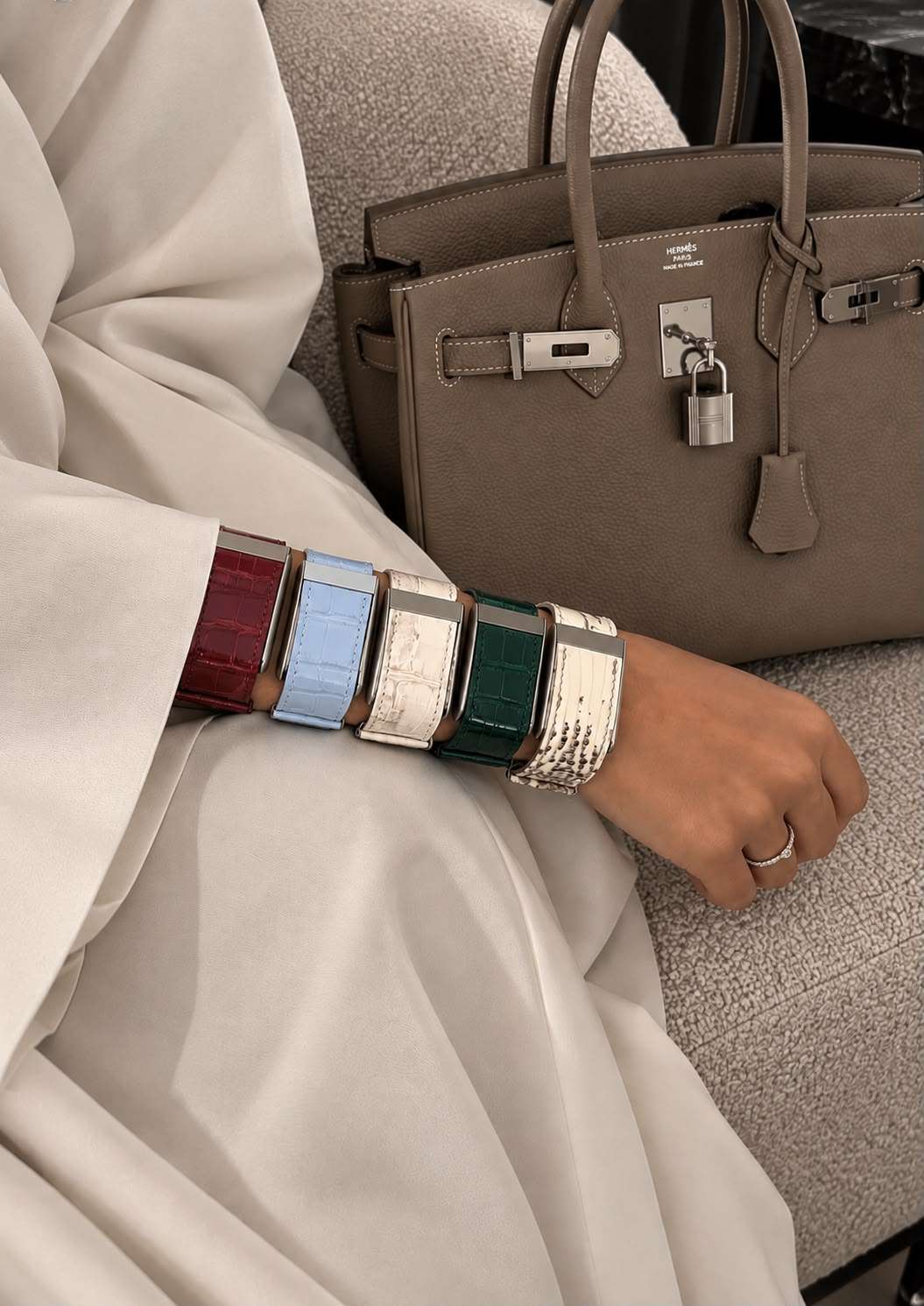 Leather WHOOP straps in several colours