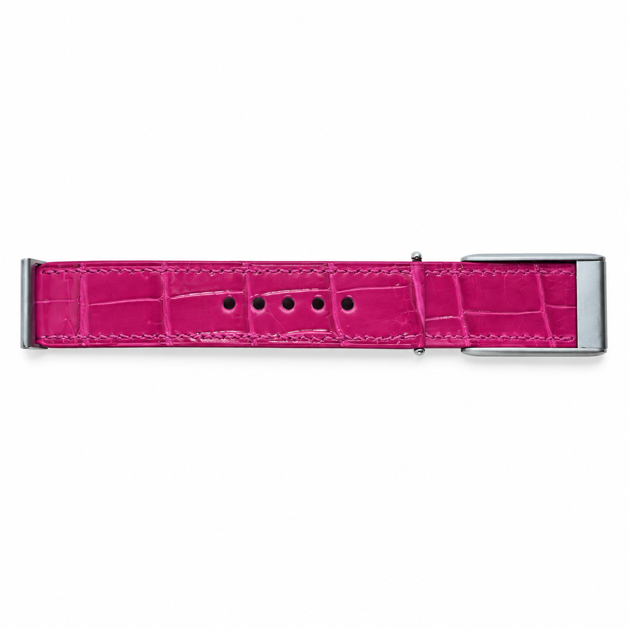 Fuchsia Pink crocodile leather strap