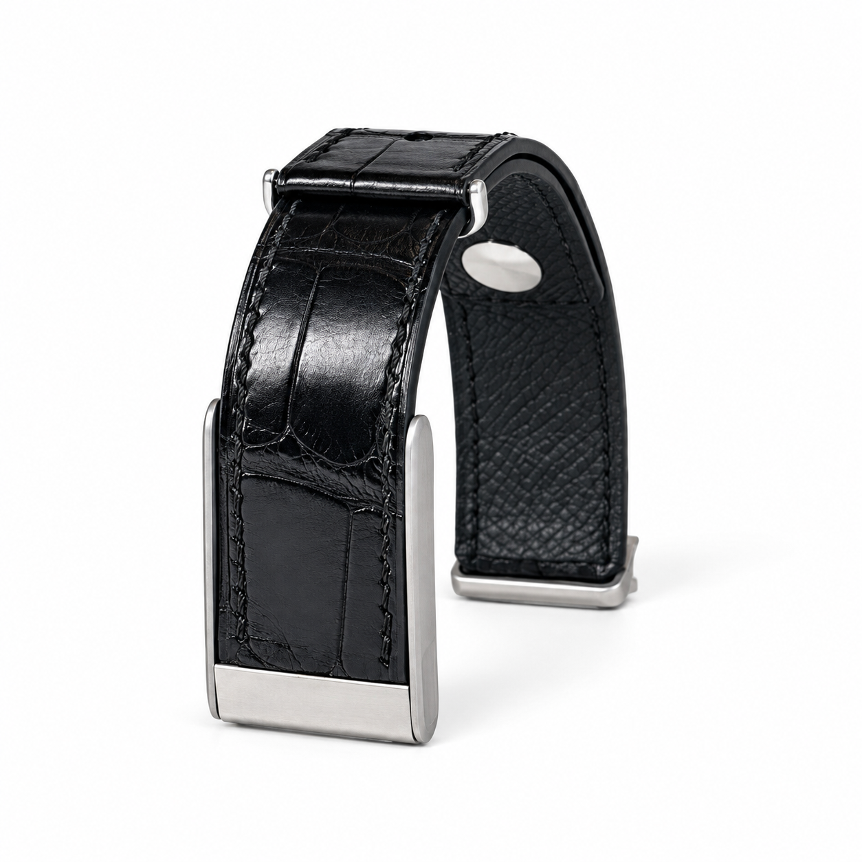 Noire Black crocodile leather whoop strap
