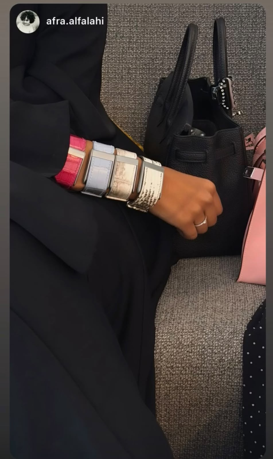 Noire Leathers strap worn by a client