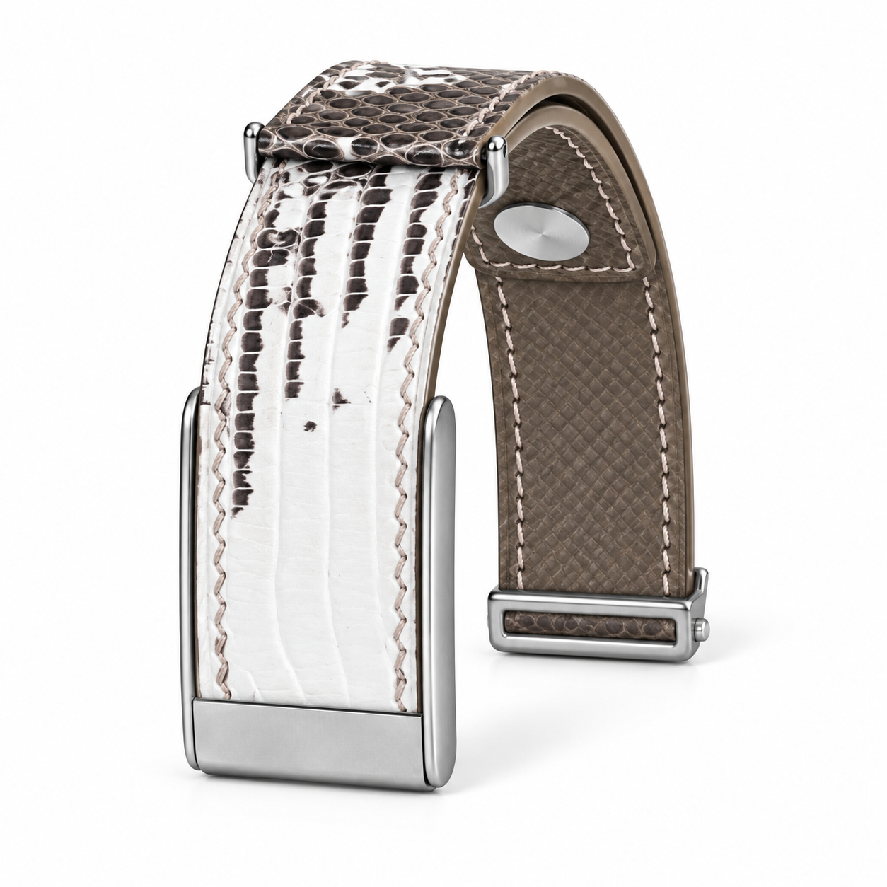 Neutral White lizard skin leather whoop strap