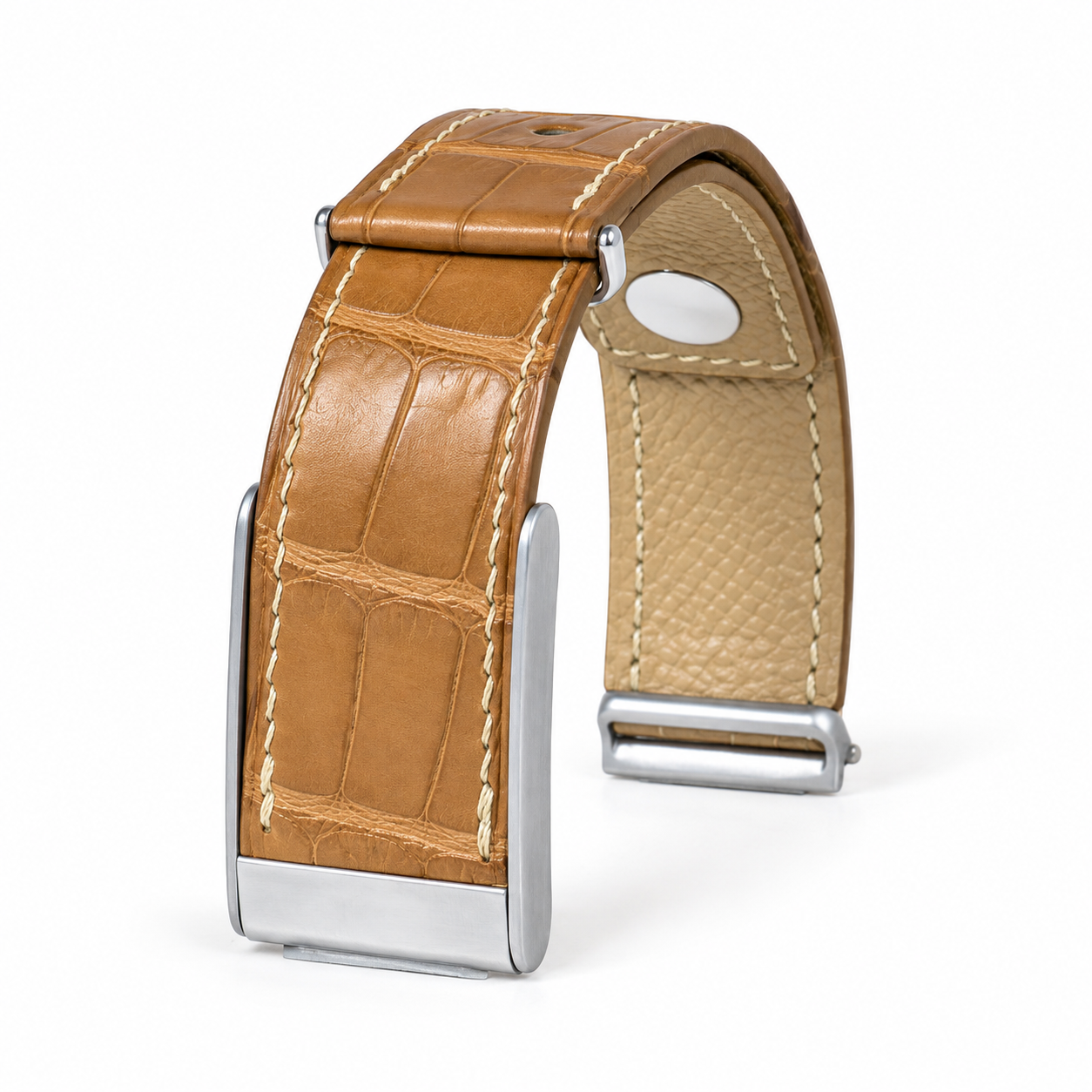 Dark Brown crocodile leather whoop strap