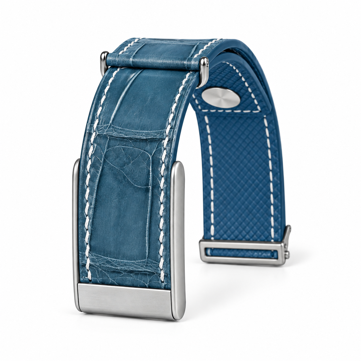 Denim Blue crocodile leather whoop strap