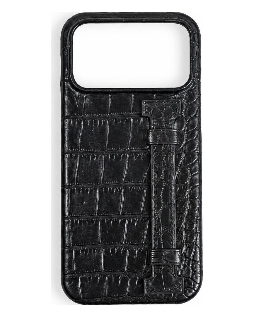 Noiré Black crocodile leather phone case