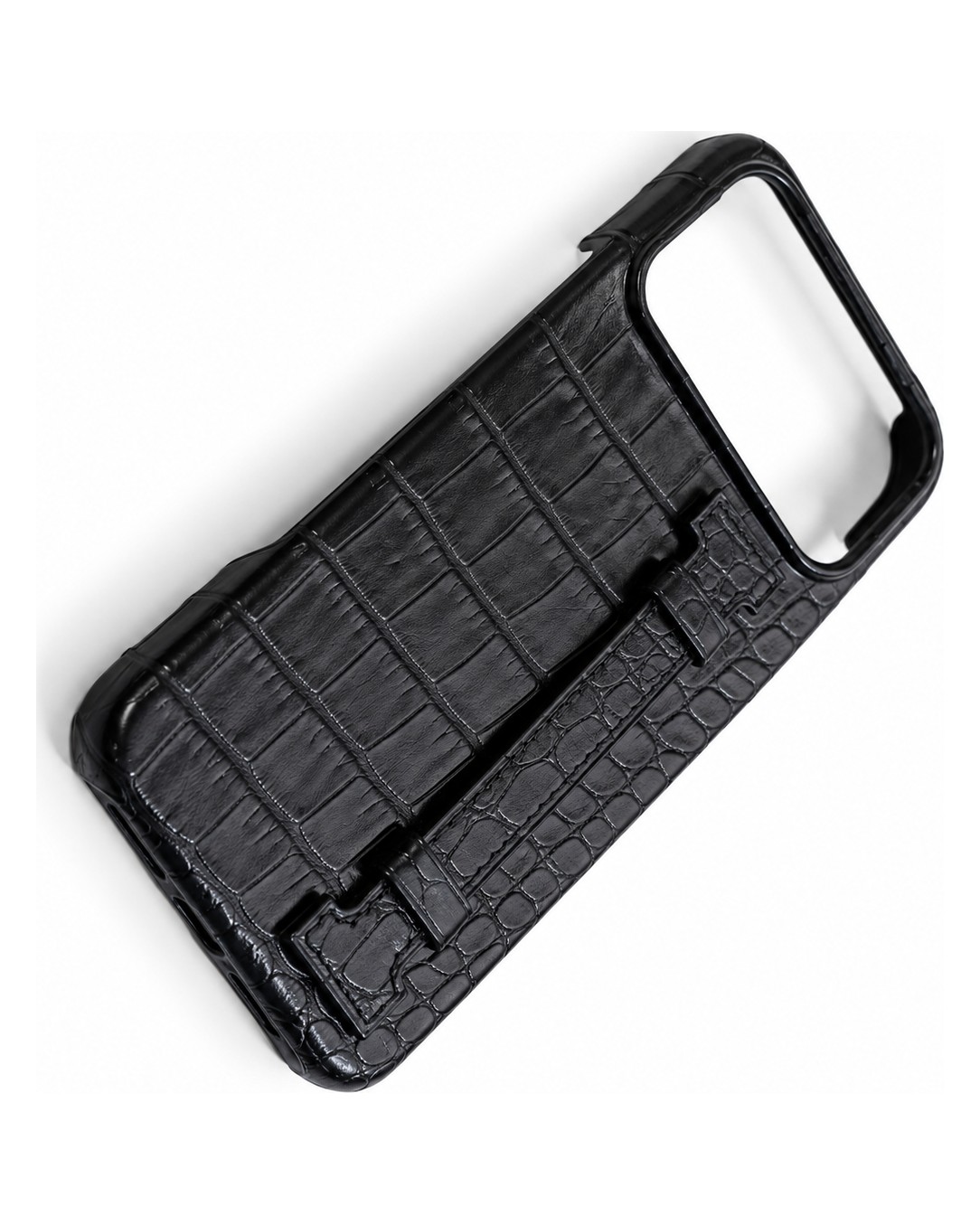 Noiré Black crocodile leather phone case