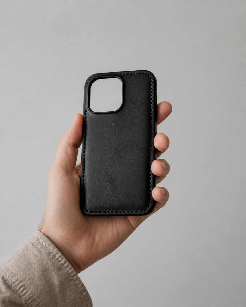 Brown leather phone case