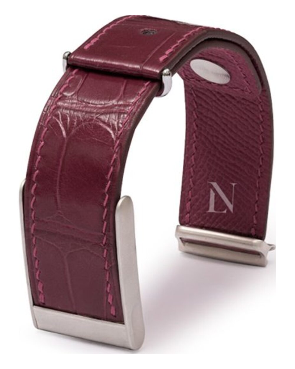 Maroon Pink crocodile leather whoop strap