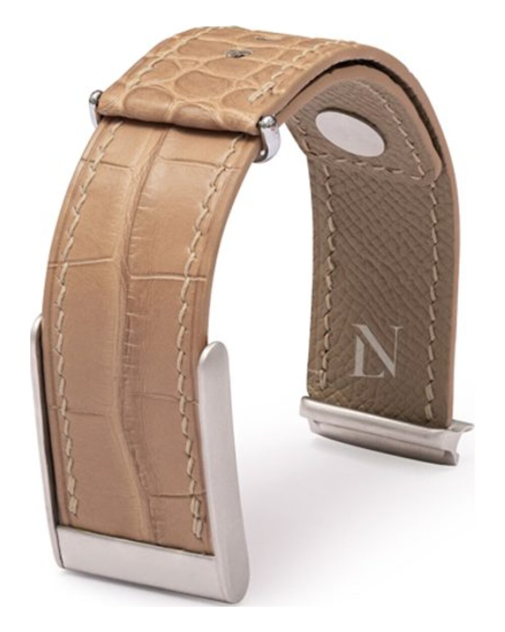 Tan Brown crocodile leather watch strap