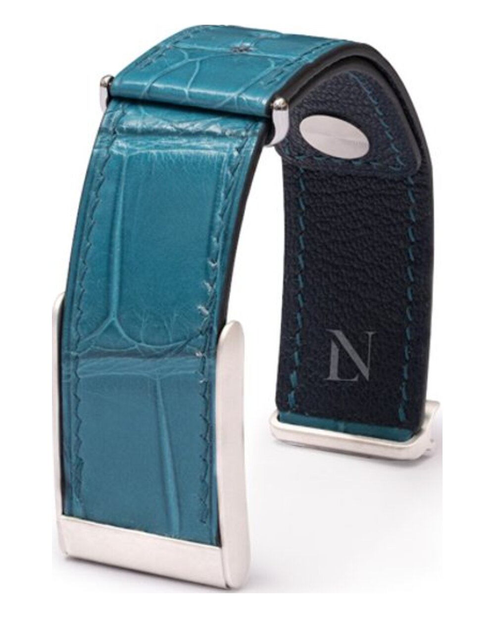 Turquoise Blue crocodile leather watch strap