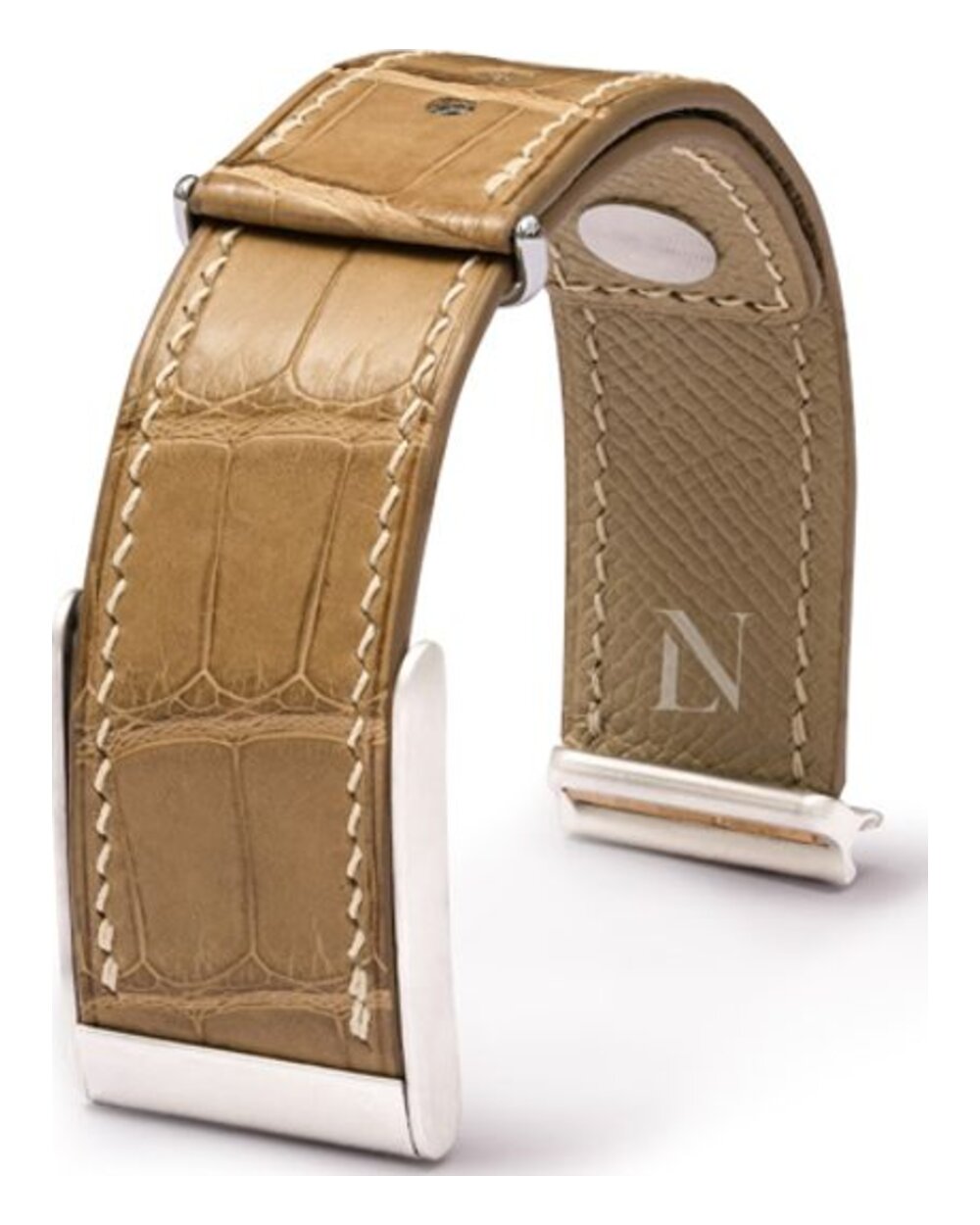 Dark Brown crocodile leather watch strap