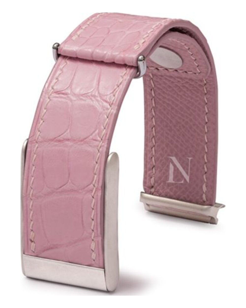 Baby Pink crocodile leather watch strap