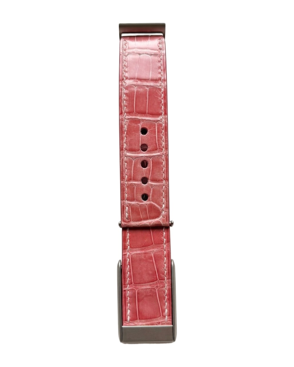 Coral Pink crocodile leather watch strap